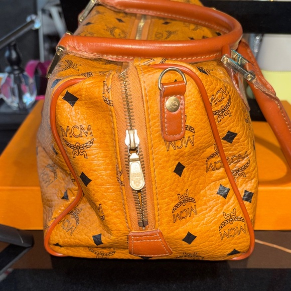 MCM Tan Visetos Leather Satchel - Picture 5 of 7